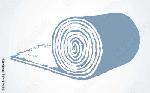 Carpet roll. Vector drawing icon