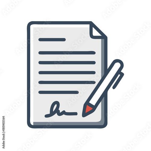 signed document icon for web and graphic design.