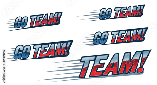 Go team! sports encouragement lettering with transparent background