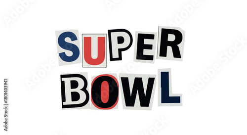 Super Bowl lettering with transparent background