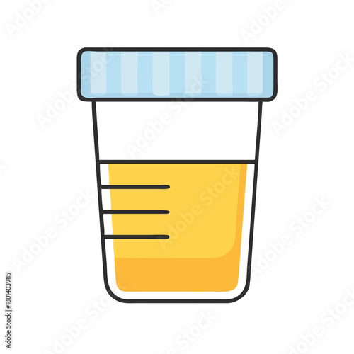 a flat icon of a urine test container for web and graphic design