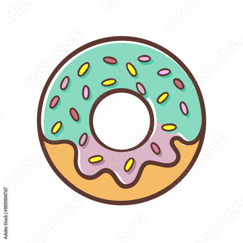 a flat icon of a vector clip art donut for web and graphic design