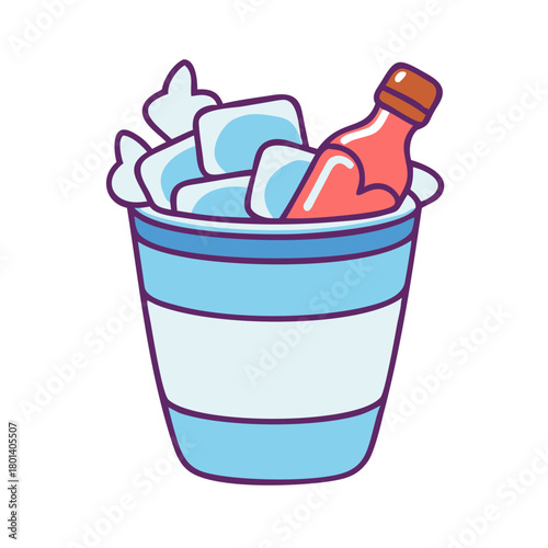 a flat icon of a vector clip art ice bucket for web and graphic design