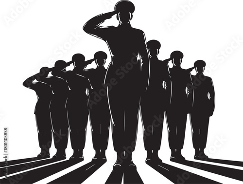 Soldiers honoring fallen heroes with salute gesture