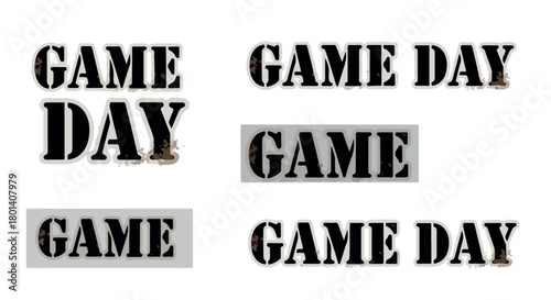 Game day lettering stencil with transparent background