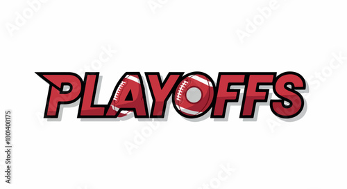 Playoffs lettering with footballs with transparent background