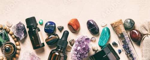 Spiritual Collection of Healing Crystals and Herbs for Wellness
