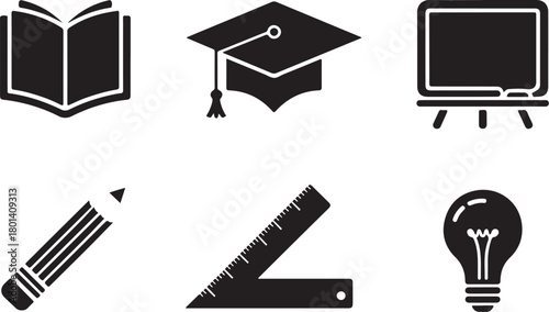 Reach goals with education and innovation icons