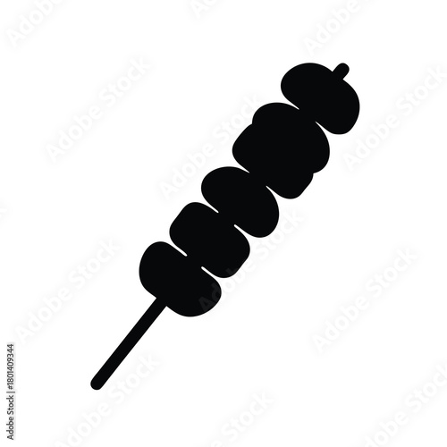 Grilled food skewer black silhouette graphic icon