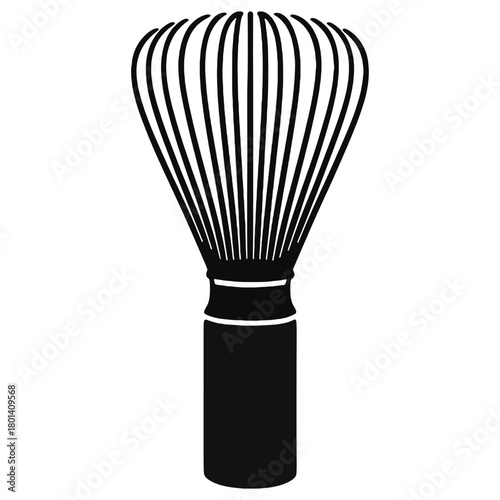 black matcha whisk, simple design, isolated clip art preview