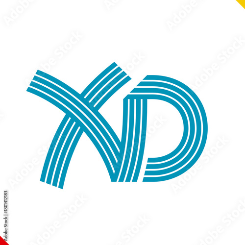 Parallel line monogram initial logo, combination of letter X and D. Idea and inspiration for branding, company and corporation name abbreviation. personal and commercial purpose.
