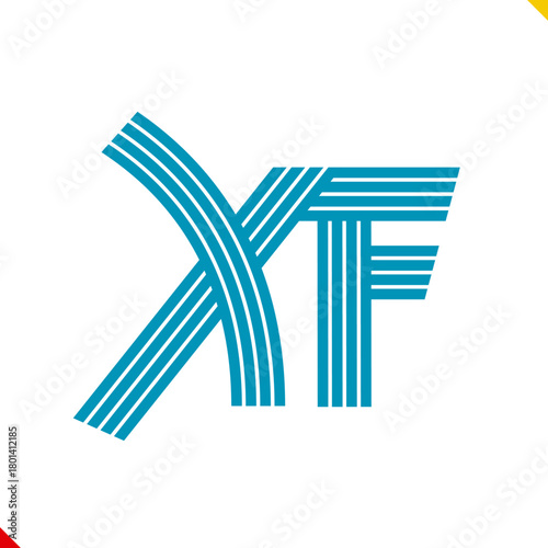 Parallel line monogram initial logo, combination of letter X and F. Idea and inspiration for branding, company and corporation name abbreviation. personal and commercial purpose.