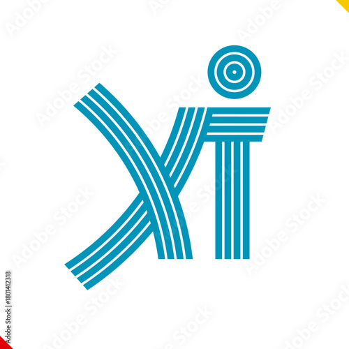 Parallel line monogram initial logo, combination of letter X and I. Idea and inspiration for branding, company and corporation name abbreviation. personal and commercial purpose.