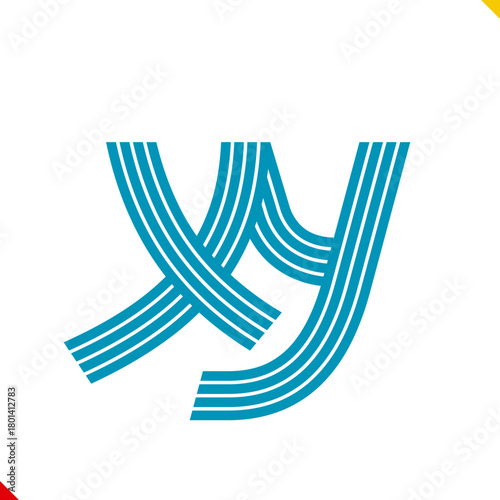 Parallel line monogram initial logo, combination of letter X and Y. Idea and inspiration for branding, company and corporation name abbreviation. personal and commercial purpose.