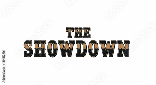 Western Showdown Typography with transparent background