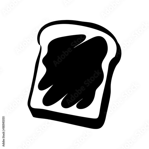 Iconic toast with spread graphic for breakfast menu