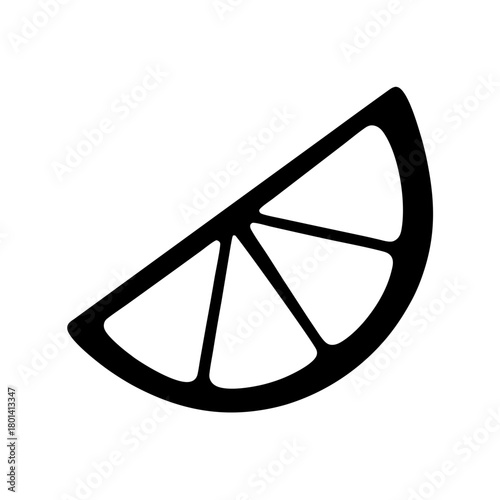 Lemon or lime citrus fruit wedge outline icon design