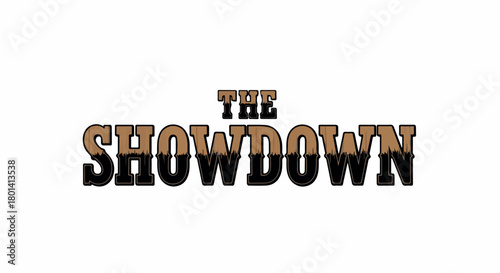 Western showdown text with transparent background