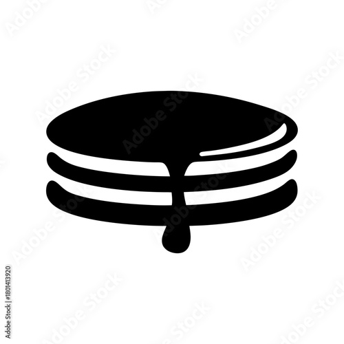 Pancake stack with syrup dripping icon illustration