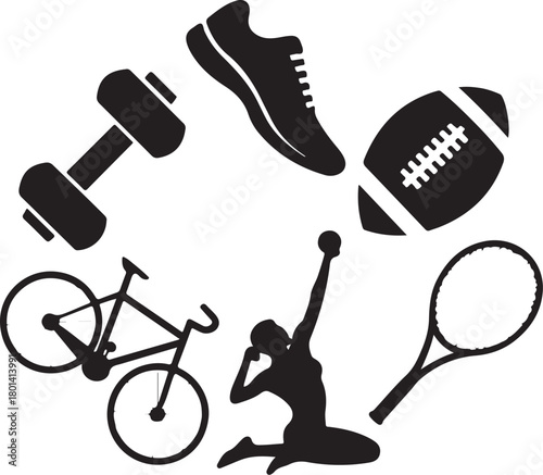 Active lifestyle icons for fitness inspiration art