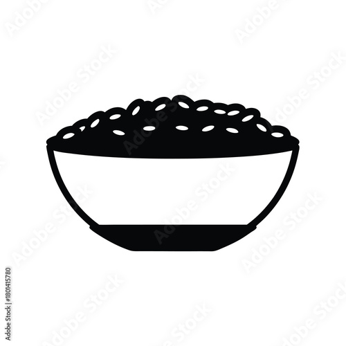 Outline icon of a bowl filled with small food items