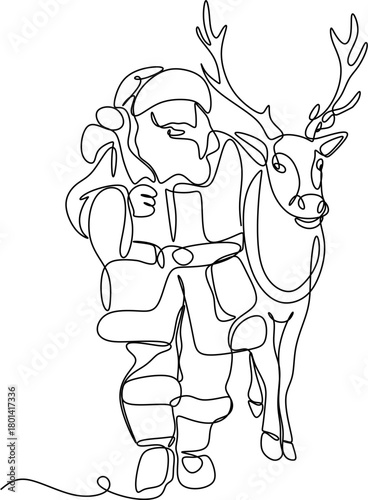 Wallpaper Mural Line drawing of Santa Claus Torontodigital.ca