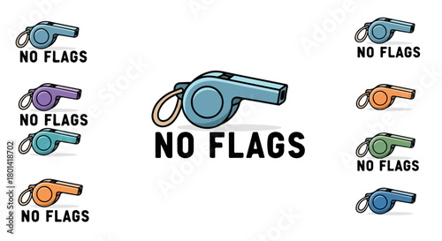 Whistle icon set with transparent background