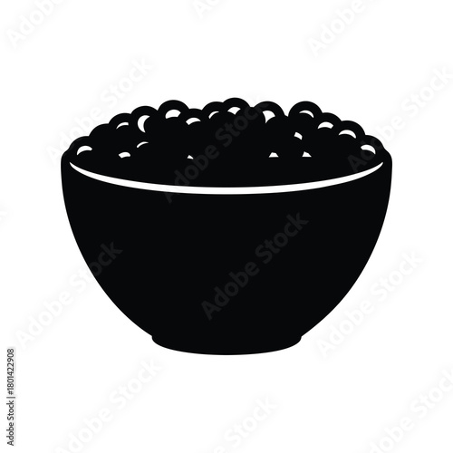 Bowl of small round items icon graphic element vector