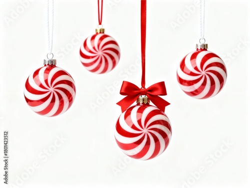 red and white christmas balls
