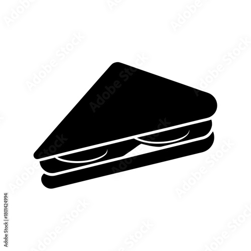 Simple graphic icon of a triangular sandwich on plate