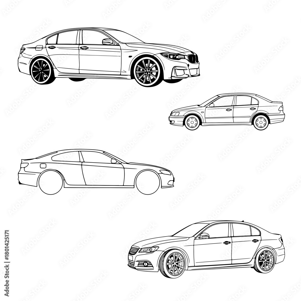 Fototapeta premium vector set of cars