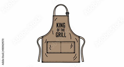 King of the grill apron with transparent background
