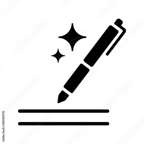AI writing assistant flat icon content creation
