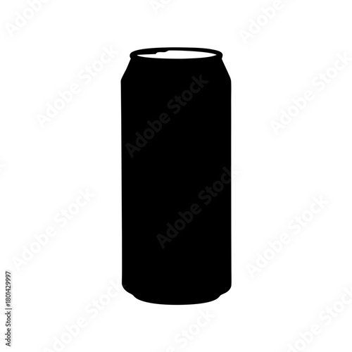 Black silhouette of an aluminum beverage drink can icon