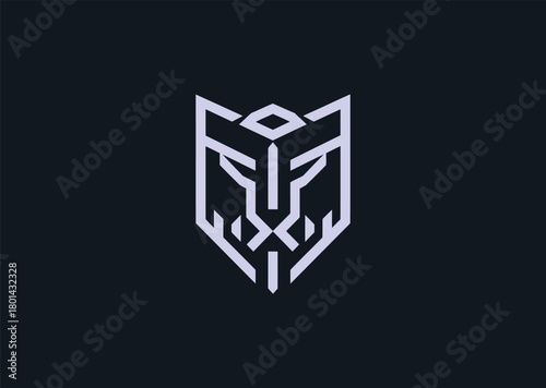 A sleek geometric panther logo built from sharp angular forms and smooth interconnected lines, representing agility, stealth, and precision, crafted as a contemporary creative vector design