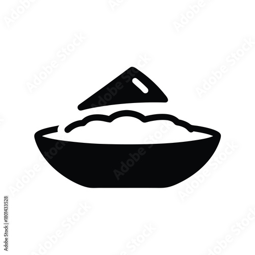Mexican snack dip bowl and tortilla chip icon vector
