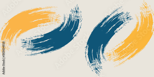 Abstract Sports Background with Dark Blue and Yellow Gradient Brushstrokes and Halftone Effect. eps 10