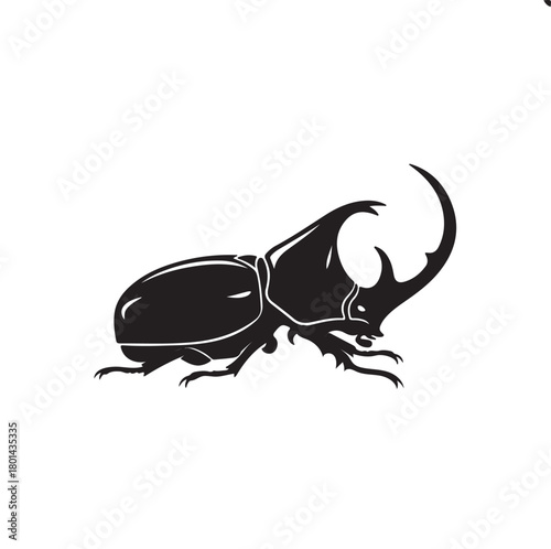 Dung beetle vector icon on white background
