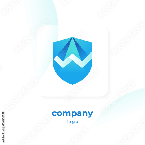 modern blue gradient shield logo