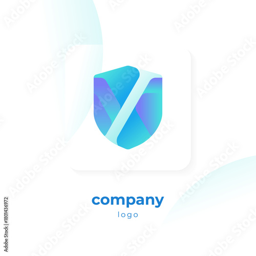 modern blue gradient shield logo