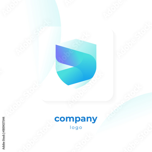 modern blue gradient shield logo