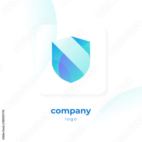 modern blue gradient shield logo