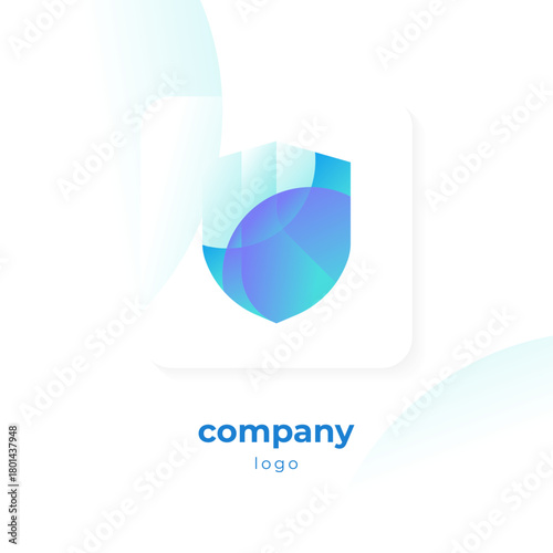 modern blue gradient shield logo
