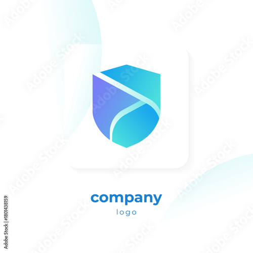 modern blue gradient shield logo