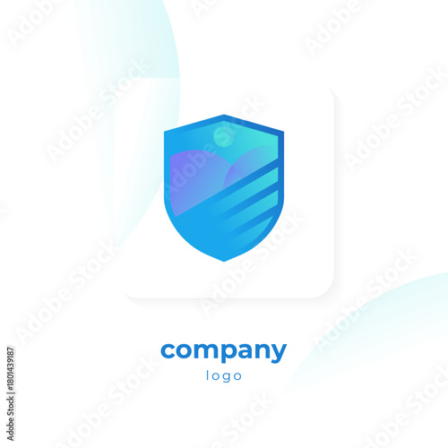 modern blue gradient shield logo