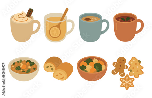 Wallpaper Mural Cozy warm beverages and delicious winter treats collection Torontodigital.ca