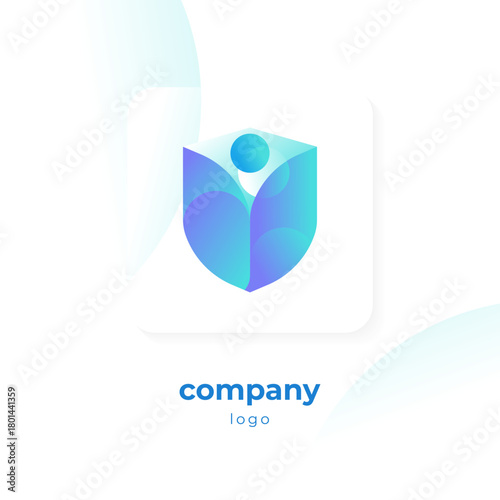 modern blue gradient shield logo