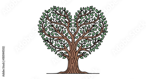 Heart shaped tree with transparent background