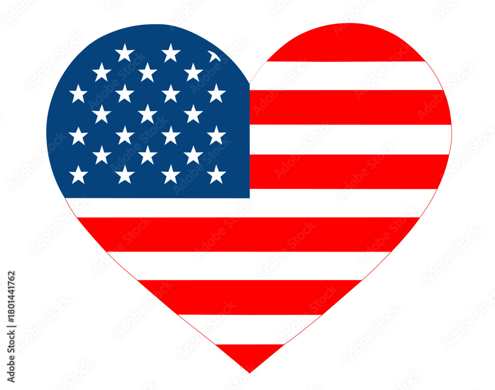 Fototapeta premium american flag heart