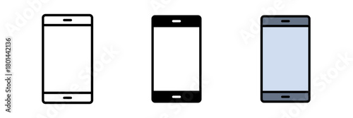 Smartphone icon, typically shown as a rectangular device with a touchscreen, home button, or minimal bezels, symbolizing mobile devices or communication.